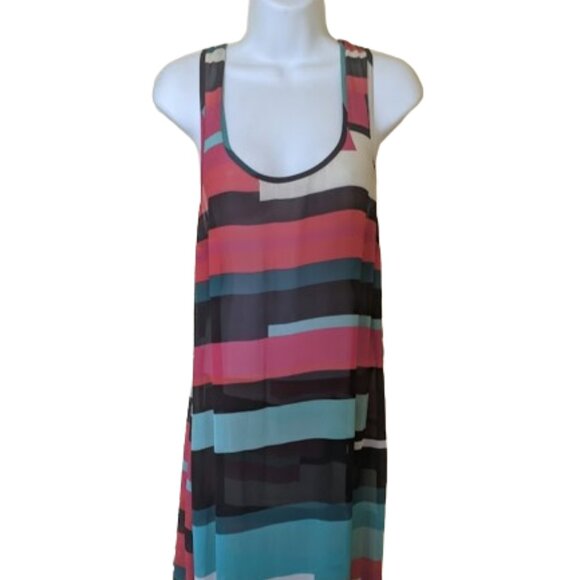 GUESS Multi Color Maxi Summer Dress Size Medium - Picture 2 of 3